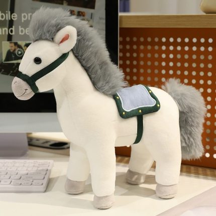 Lucky Racehorse Series Pony Plush - Holiday Decoration Ornament, New Year Gift, Realistic Horse Doll