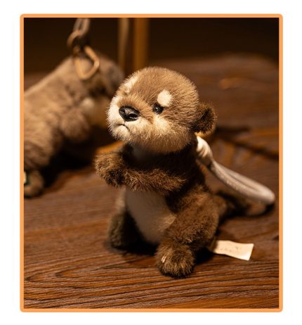Popular Cute Otter Plush Keychain - Realistic Otter Stuffed Toy, Creative Gift for Kids & Girls